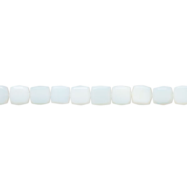 Bead, sea "opal" glass (manmade) 1pkg1, 19-20mm rounded flat square, 15 inches. image number 1
