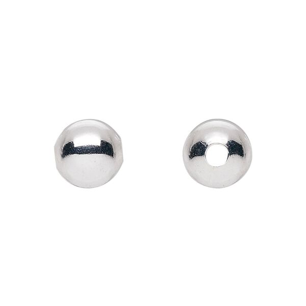 Bead, silver-plated brass, 10mm round. Sold per pkg of 100. image number 0