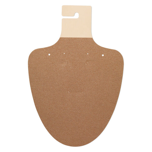 Necklace / earring card, flocked plastic, camel, 9-1/2 x 6-1/2 inches. Sold per pkg of 10. image number 0