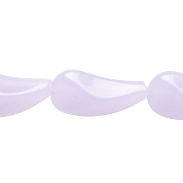 Bead, glass, translucent periwinkle, 23x11mm-24x12mm paisley. Sold per 15-inch strand, approximately 15 beads. image number 0