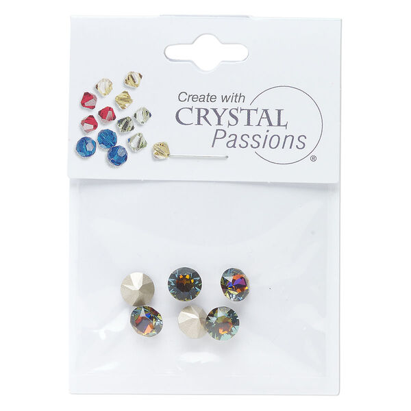 Chaton 6pk crystal volcano foil back, Crystal Passions® 7.07-7.27mm round SS34 1088 image number 0