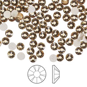 Flat back 144pk light Colorado topaz foil back, Preciosa MAXIMA Czech crystal hotfix rhinestone 3.8-4mm chaton rose round SS16