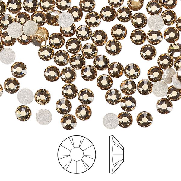 Flat back 144pk light Colorado topaz foil back, Preciosa MAXIMA Czech crystal hotfix rhinestone 3.8-4mm chaton rose round SS16 image number 0
