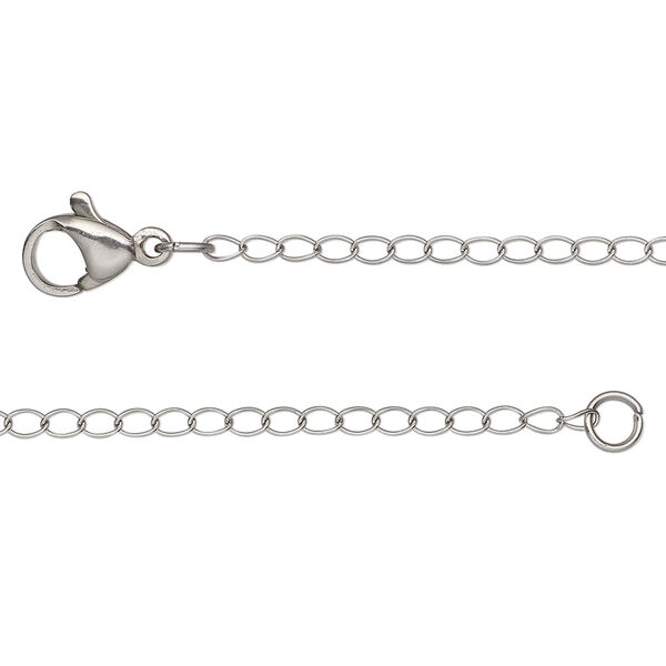 Chain 1pkg1 curb, 1.9mm / lobster claw clasp, stainless steel 18 inch image number 0