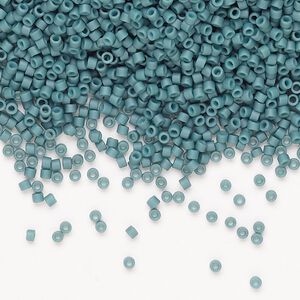 Seed bead, Miyuki Delica®, glass, pkg/250g, #11 round, opaque matte glazed luster emerald green.