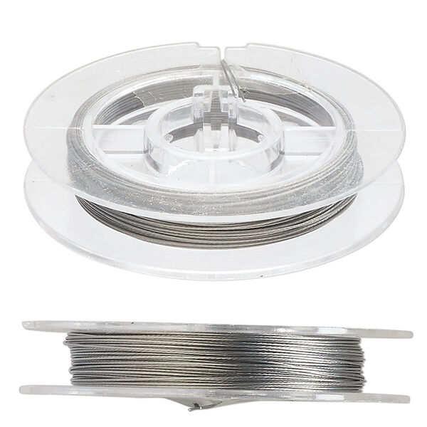 Beading wire, Tigertail™, nylon-coated stainless steel, clear, 7 strand, 0.012-inch diameter. Sold per 30-foot spool. image number 0