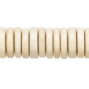 Bead, Taiwanese cheesewood (waxed), 15x3mm-15x4mm rondelle. Sold per 8-inch strand, approximately 55 beads.