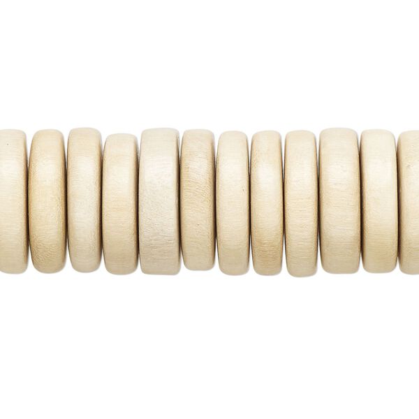 Bead, Taiwanese cheesewood (waxed), 15x3mm-15x4mm rondelle. Sold per 8-inch strand, approximately 55 beads. image number 0
