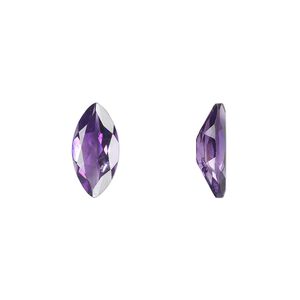 Amethyst 1pkg1, hand-cut faceted marquise gem natural 14x7mm