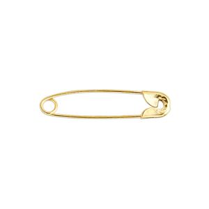 Safety pin, gold-finished steel, 1 inch. Sold per pkg of 25.