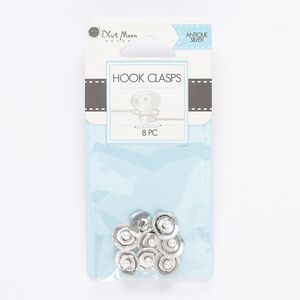 Button, acrylic pearl and antique silver-finished "pewter" (zinc-based alloy), 10mm round. Sold per pkg of 8.