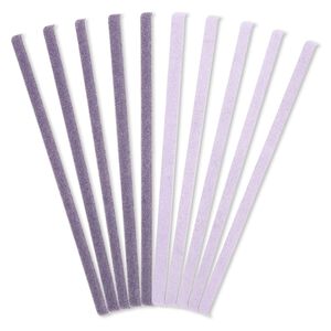 Sanding file, abrasive and foam, dark purple and light purple, 100 and 150 grit, 6-1/2 x 1/4 inch rectangle. Sold per pkg of 10.