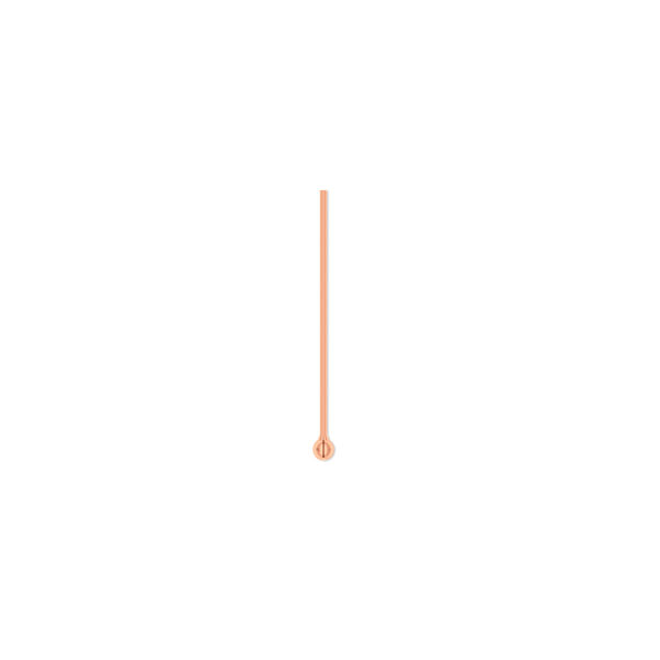 Head pin, copper-plated brass, 3/4 inch with 1.5mm ball, 24 gauge. Sold per pkg of 100. image number 0
