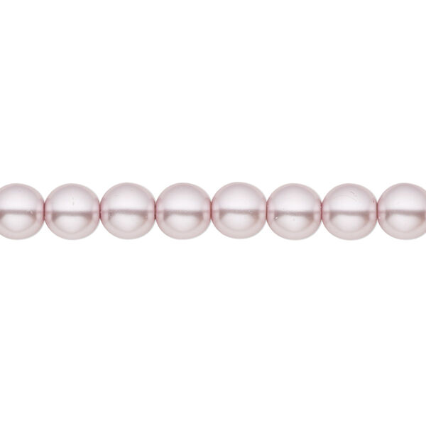 Bead, Czech pearl-coated glass druk, opaque light mauve, 6mm round. Sold per 15-1/2" to 16" strand. image number 0