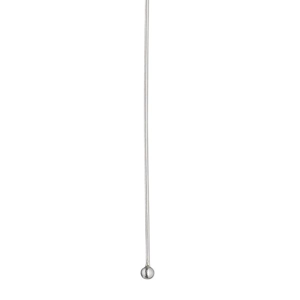 Head pin, Argentium® silver, 2 inches with 2mm ball, 24 gauge. Sold per pkg of 2. image number 0
