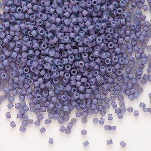 Seed bead, Delica®, glass, pkg/50g, #11 round, opaque matte lavender light blue (DB-0799).
