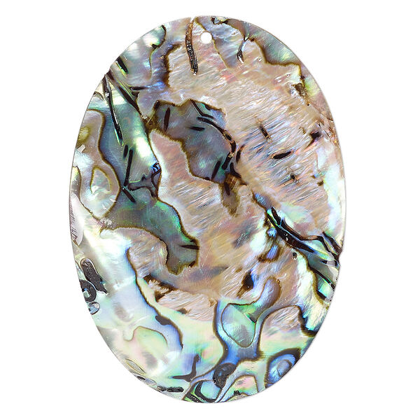 Focal, paua shell (natural), 50x35mm oval, Mohs hardness 3-1/2. Sold individually. image number 0