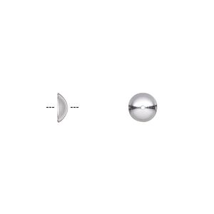 Bead cap, sterling silver-filled, 6x2mm round, fits 5-7mm bead. Sold per pkg of 10.