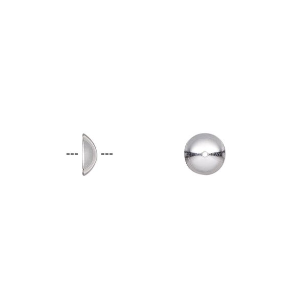 Bead cap, sterling silver-filled, 6x2mm round, fits 5-7mm bead. Sold per pkg of 10. image number 0