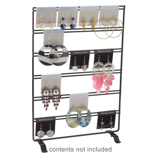 Display, earring, steel, black, 14 x 9-1/2 x 3-1/4 inches. Sold individually. image number 1