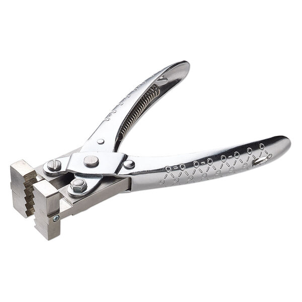Pliers, EUROTOOL®, parallel zig-zag, steel, 5 inches. Sold individually. image number 0