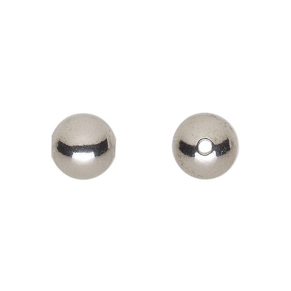 Bead, stainless steel, 10mm round. Sold per pkg of 10. image number 0