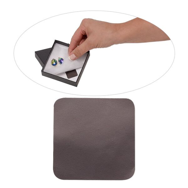 Anti-tarnish Poly-Tab, Static Intercept®, black, 1-inch square. Sold per pkg of 100. image number 0