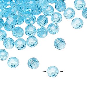 Bead 144pk aqua bohemica, Preciosa Czech crystal 6mm round
