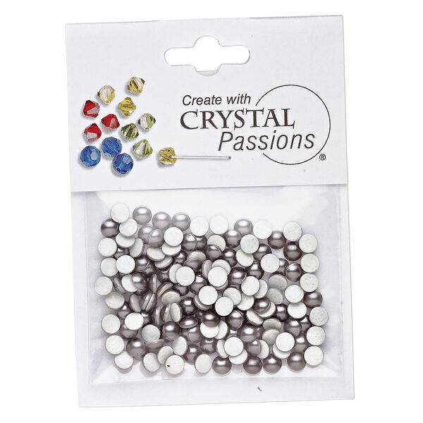 Cabochon 144pk crystal dark grey, Crystal Passions® 3.8-4mm hotfix SS16 2080/4 image number 0