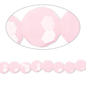 Bead 1pk 32 facets frost pink, Celestial Crystal® 6mm round 15.5-16 inch