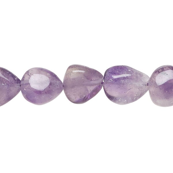 Amethyst 1pkg1, puffed triangle bead natural, 13 inch 10-12mm image number 0