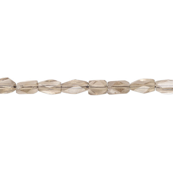 Bead, smoky quartz (heated / irradiated), light to medium, mini to small hand-cut faceted flat nugget, Mohs hardness 7. Sold per 14-inch strand, approximately 60 beads. image number 0