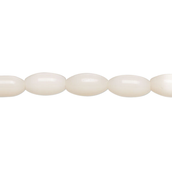 Bead, fiber optic glass, pkg/14 inch, opaque pale pink, 11x6mm center-drilled oval. image number 0