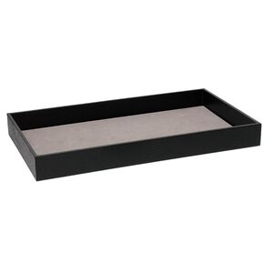 Display tray, paper and fiber board, black, 14-3/4 x 8-1/4 x 1-1/2 inches. Sold individually.