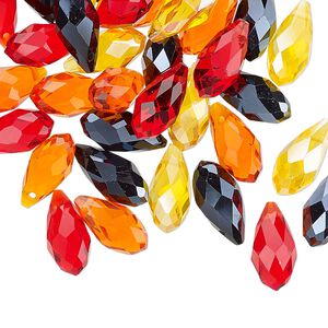 Briolette mix 40pk fire, Celestial Crystal® 12x6mm drop