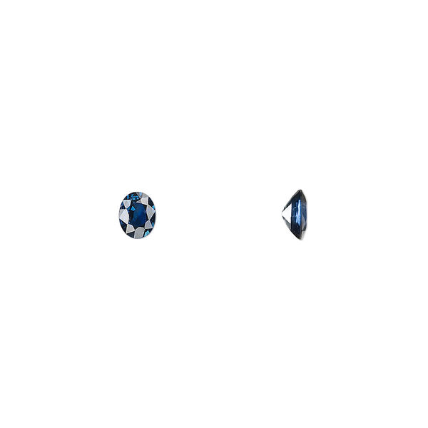 Gem, sapphire (heated), 5x4mm faceted oval, A- grade, Mohs hardness 9. Sold individually. image number 0