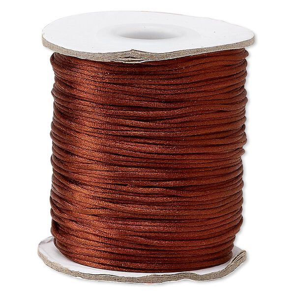 Cord, Satinique™, satin, copper, 1mm mini. Sold per 200-foot spool. image number 0