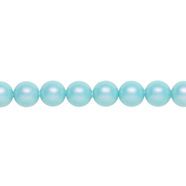 Pearl 50pk iridescent light turquoise, Crystal Passions® 6mm round 5810 image number 0