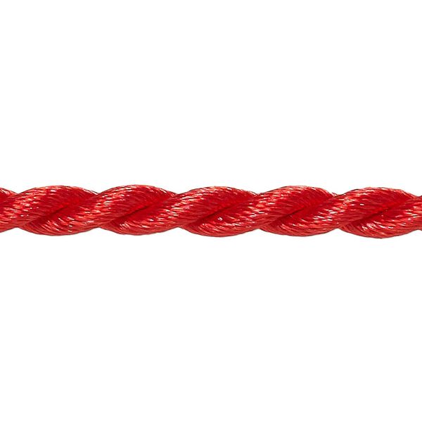 Necklace cord, satin-finished nylon, red, 5mm twisted round, 16 inches with knot closure. Sold per pkg of 2. image number 0