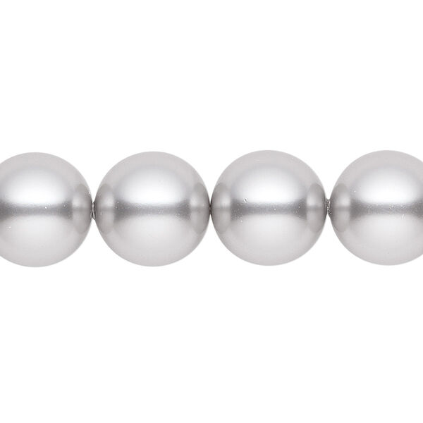Pearl 100pk light grey, Swarovski® 12mm round 5810 image number 0