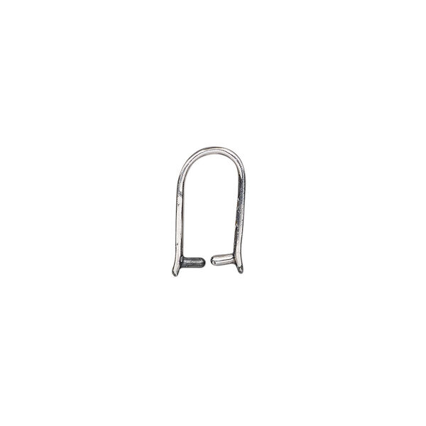 Bail, ice-pick, antique silver-plated brass, 13x4mm triangle with lines, 10mm grip length. Sold individually. image number 1