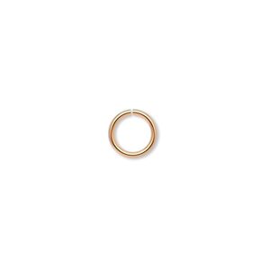 Jump ring, gold-plated brass, 8mm round, 6mm inside diameter, 18 gauge. Sold per pkg of 100.
