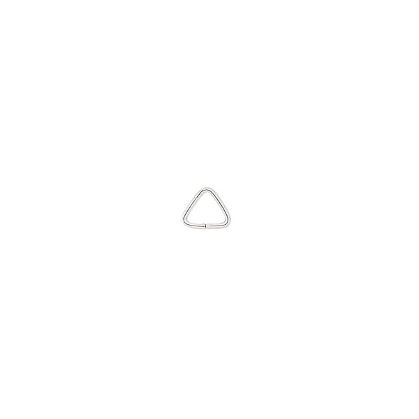 Jump ring, sterling silver, 5mm triangle, 3.4mm inside diameter, 23 gauge. Sold per pkg of 25. image number 0