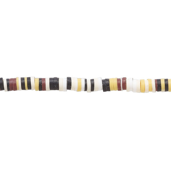 Bead, polymer clay, opaque multi-brown, 3x1mm heishi. Sold per pkg of (2) 16-inch strands. image number 0