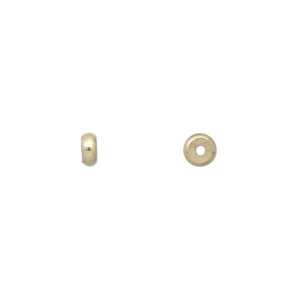 Bead, brass, 5x2mm heishi. Sold per pkg of 100. image number 0