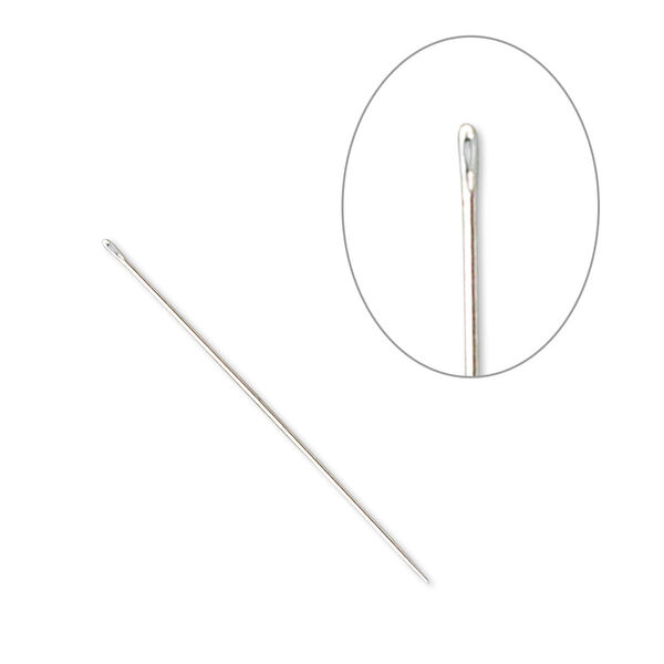 Needle, John James, nickel-plated steel, #11 with 0.55mm eye width, 1-1/4 inches. Sold per pkg of 25. image number 0
