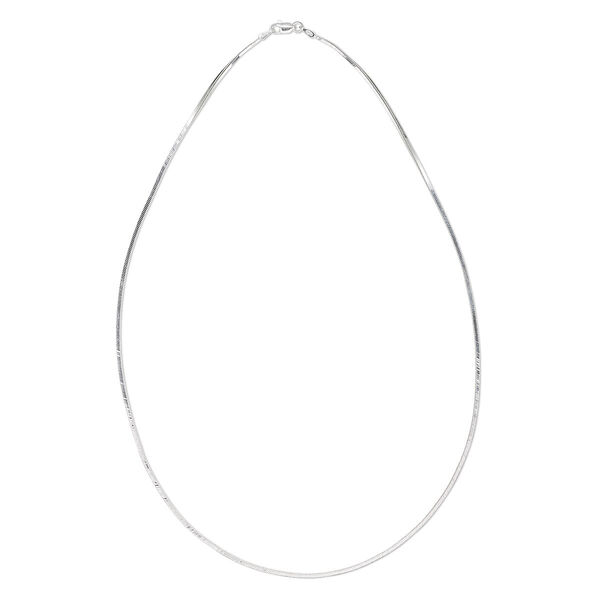 Chain, sterling silver, 1.4mm square snake, 18 inches with lobster claw clasp. Sold individually. image number 0