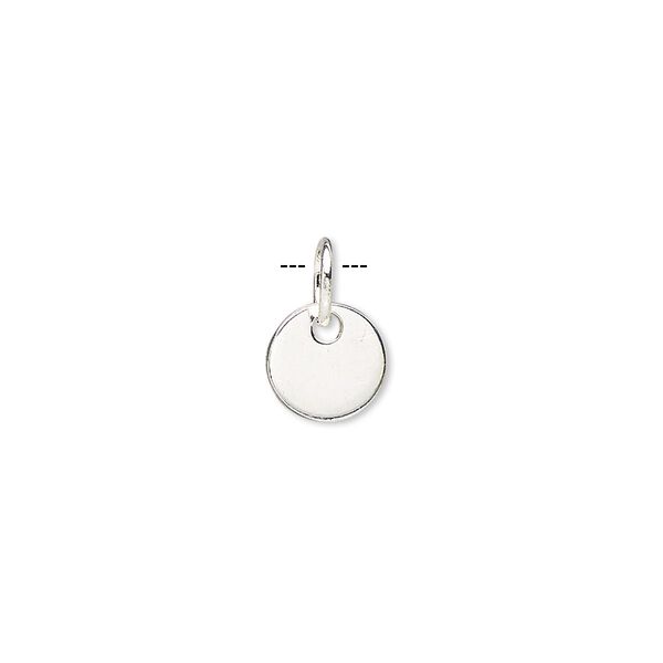Drop, sterling silver-filled, 8mm flat round. Sold per pkg of 2. image number 0