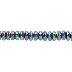 Hemalyke™ 1pkg1, rainbow faceted rondelle bead 15.5-16 inch 6x3mm