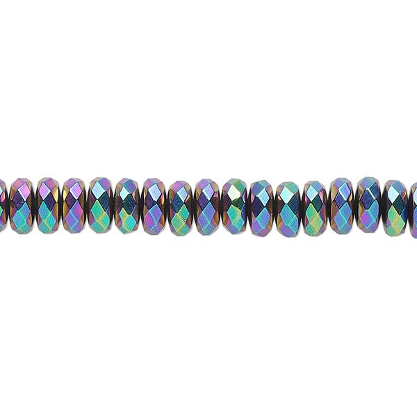 Hemalyke™ 1pkg1, rainbow faceted rondelle bead 15.5-16 inch 6x3mm image number 0